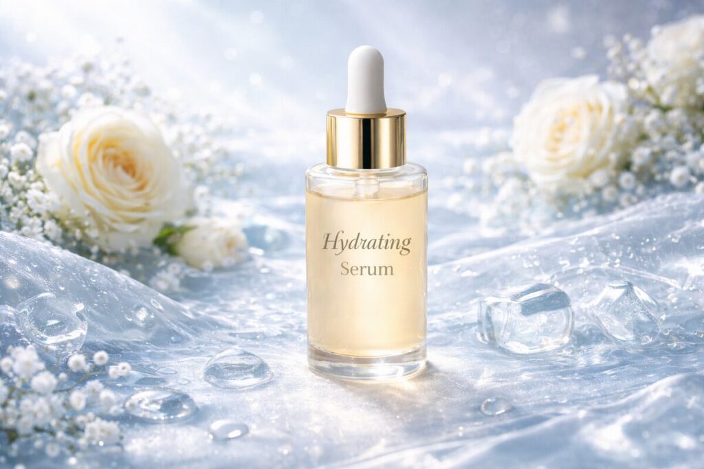 40代の乾燥肌をイメージした美容液のボトル写真