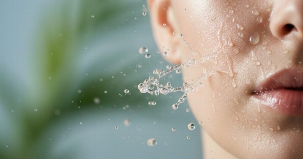 40代の肌と向き合う時間を表現した、落ち着いた印象のフェイスイメージ