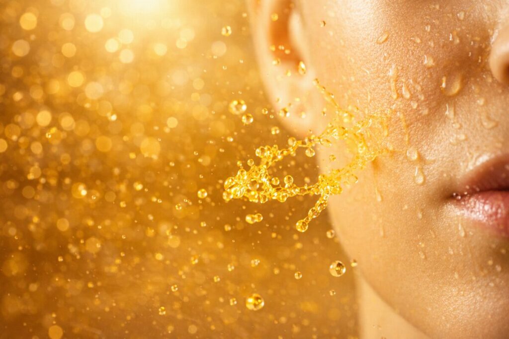 40代の肌印象をイメージした顔のクローズアップ