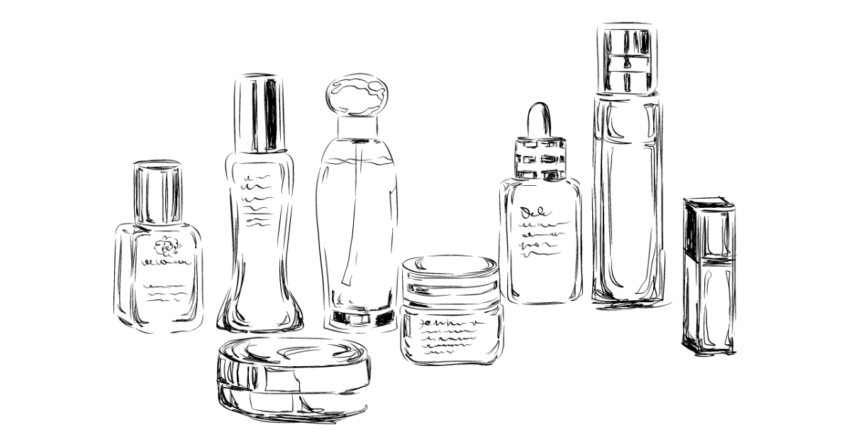 乳液とクリームを重ねて保湿ケアをしている女性のイメージ