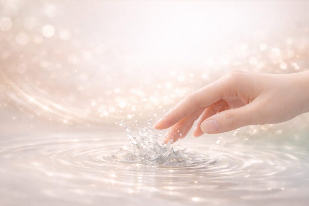 40代の肌で感じやすいごわつきやキメの状態をイメージした、手の質感アップ写真