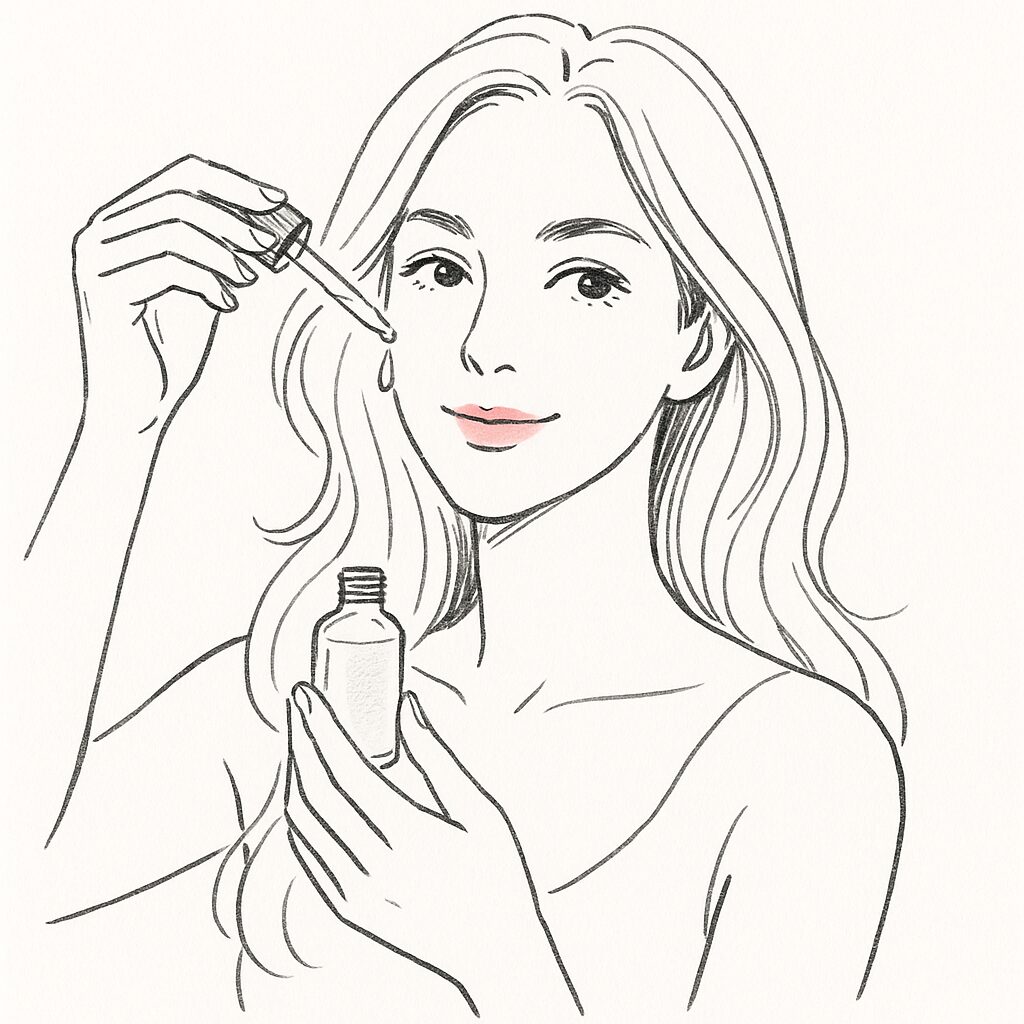 パンテノール美容液を使ったバリア保湿ケアのイメージ