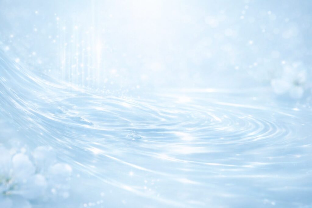 やさしい使用感の美容液選びをイメージした穏やかな水面