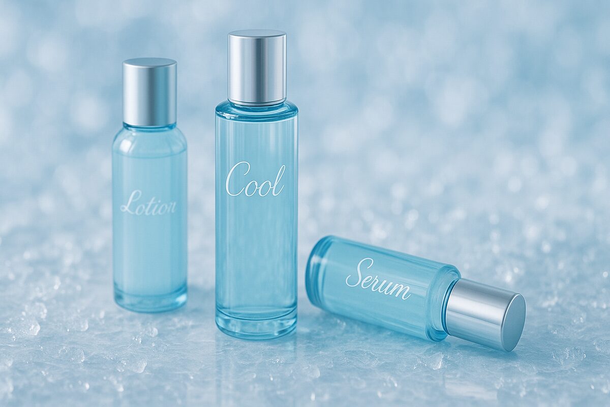 40代におすすめの冷感タイプ美容液のイメージ。ほてりやテカりを整えるスキンケアを表現。