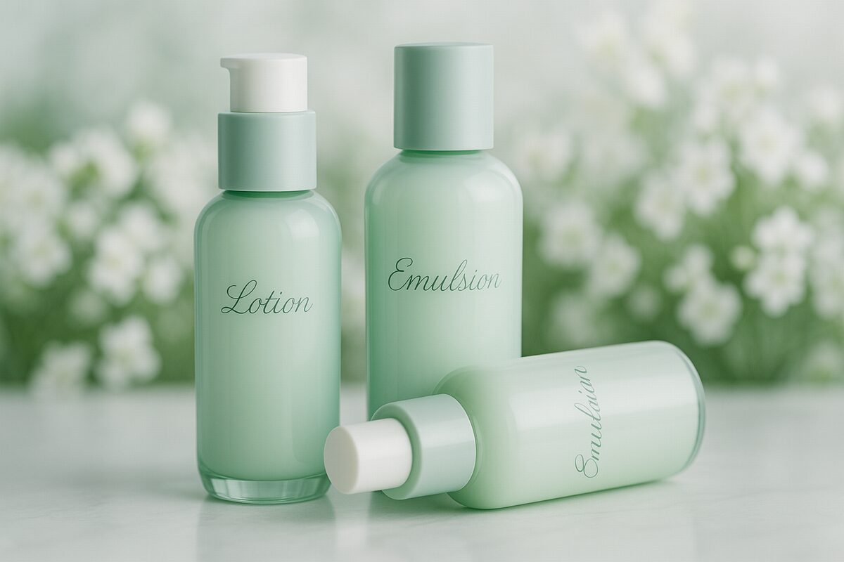 40代女性が頬をやさしく押さえるイメージ。赤みをケアしながら落ち着いた肌を保つスキンケアシーン。