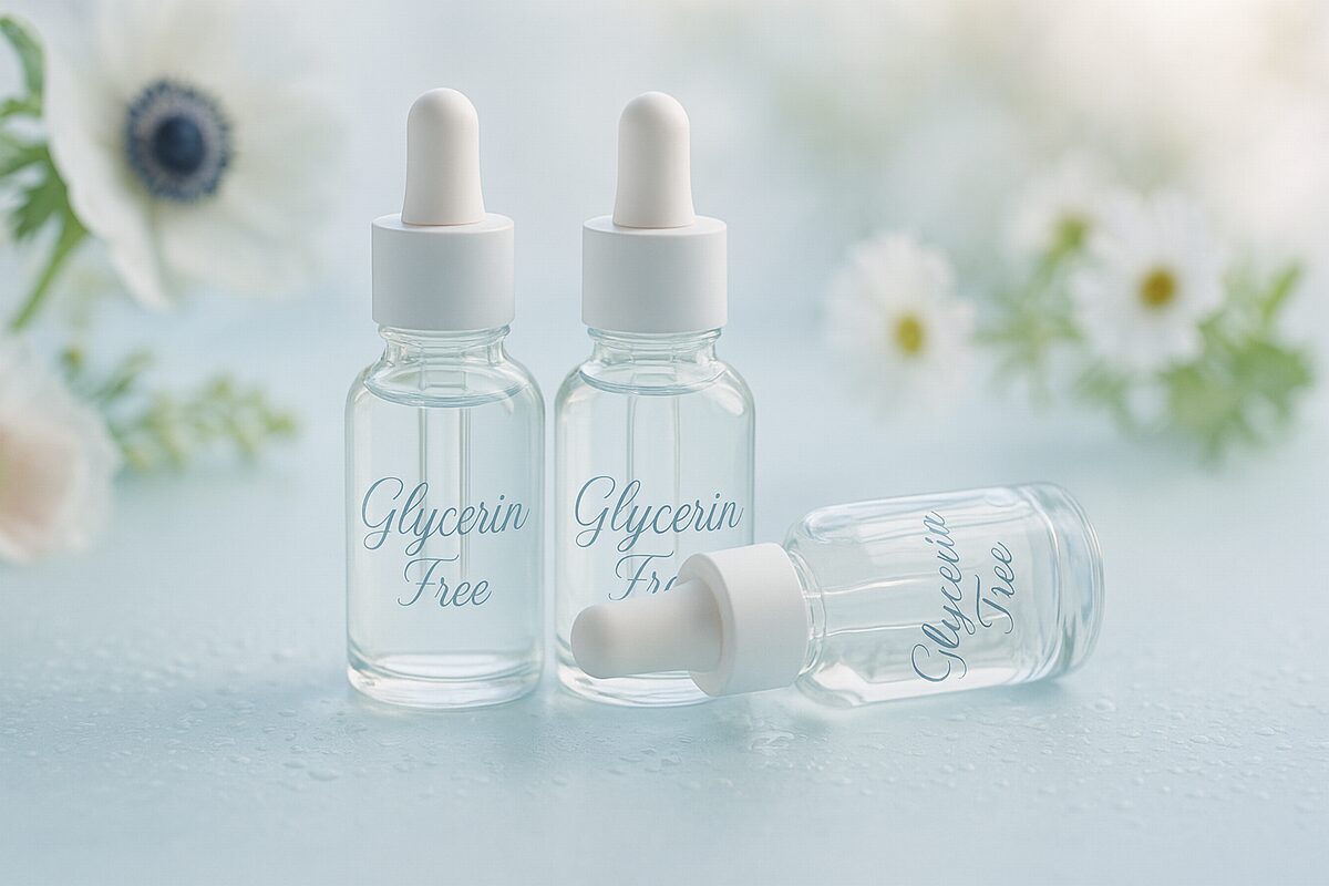 40代向けグリセリンフリー美容液のイメージ（軽やかでみずみずしい使用感）