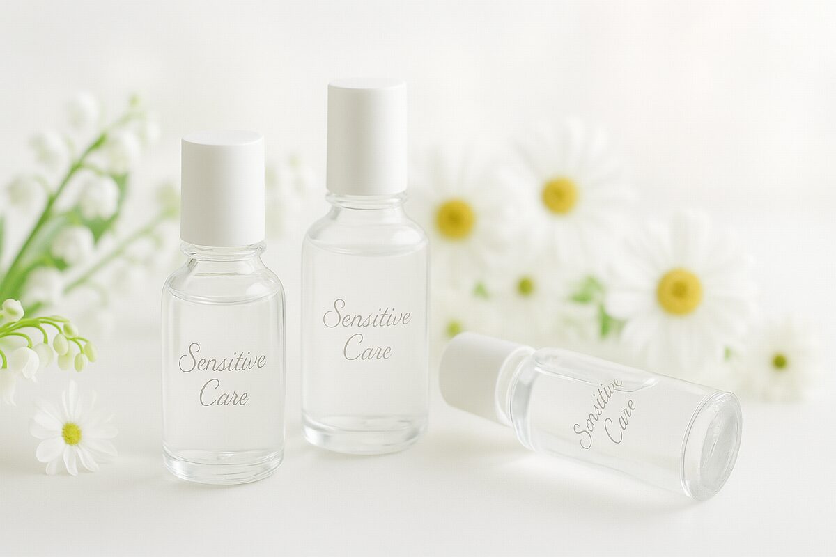 40代敏感肌向け低刺激美容液のイメージ（アルコール・香料フリー処方）