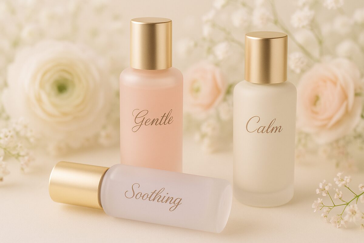 50代乾燥敏感肌向け美容液のイメージ（やさしい処方でうるおいを守るケア）