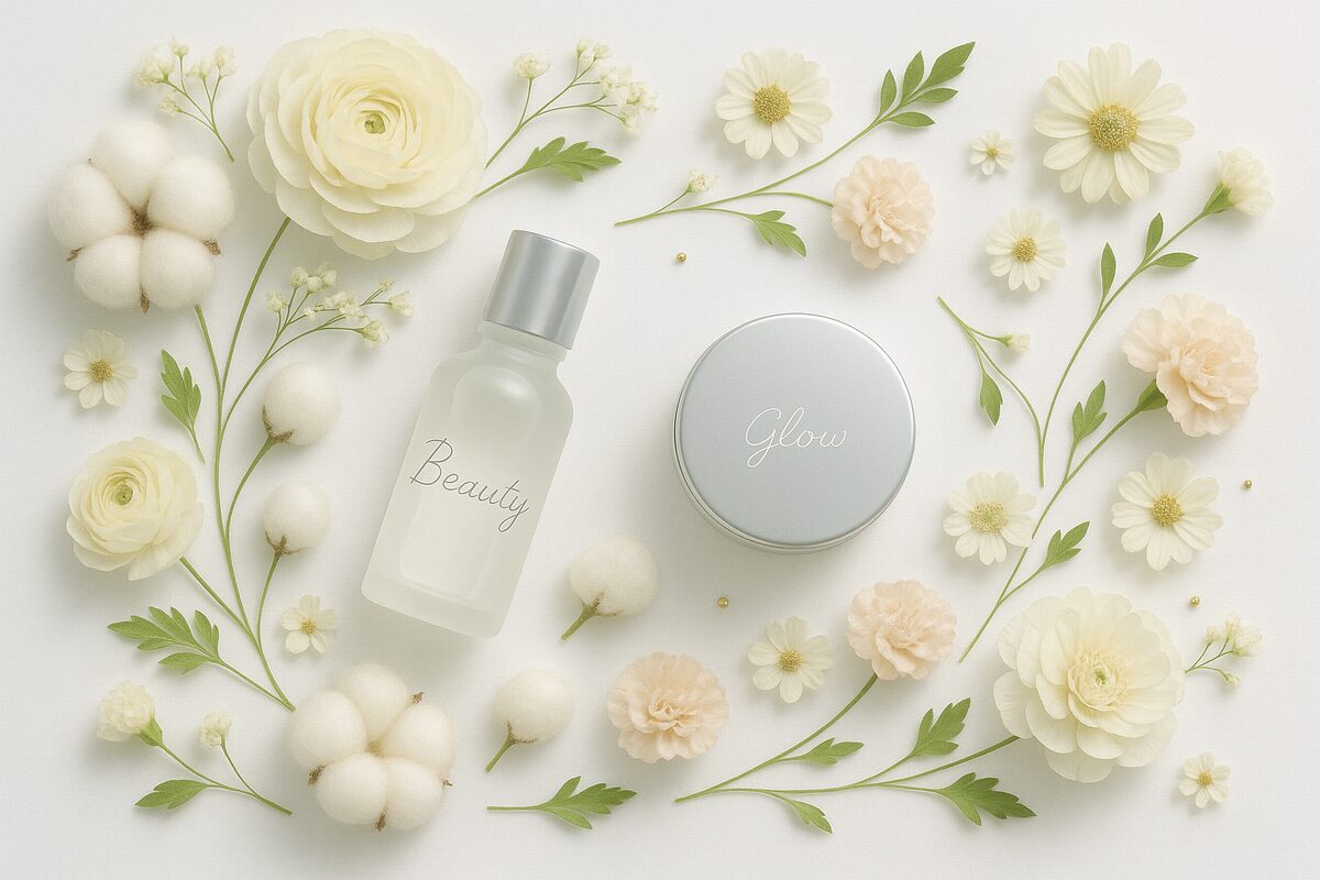 冬のインナードライ対策とヒアルロン酸スキンケアの基本ケアイメージと花の写真