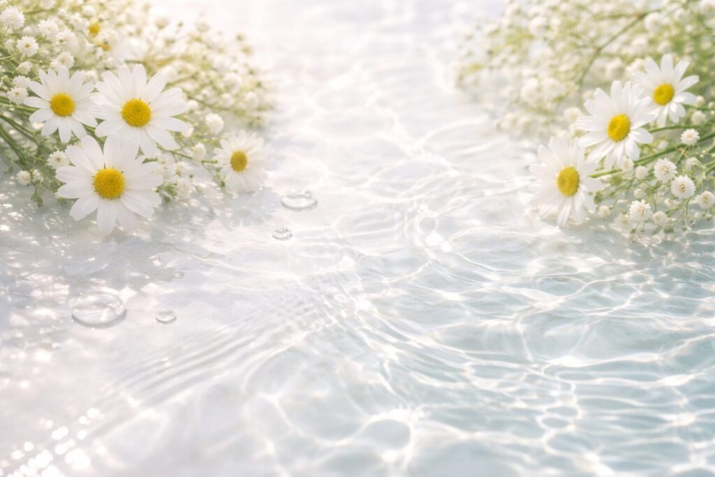 40代の乾燥肌をイメージした水面と光のビジュアル