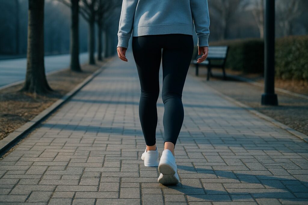 冬のウォーキング対策にヒルドイドローションを利用している様子のイメージ写真