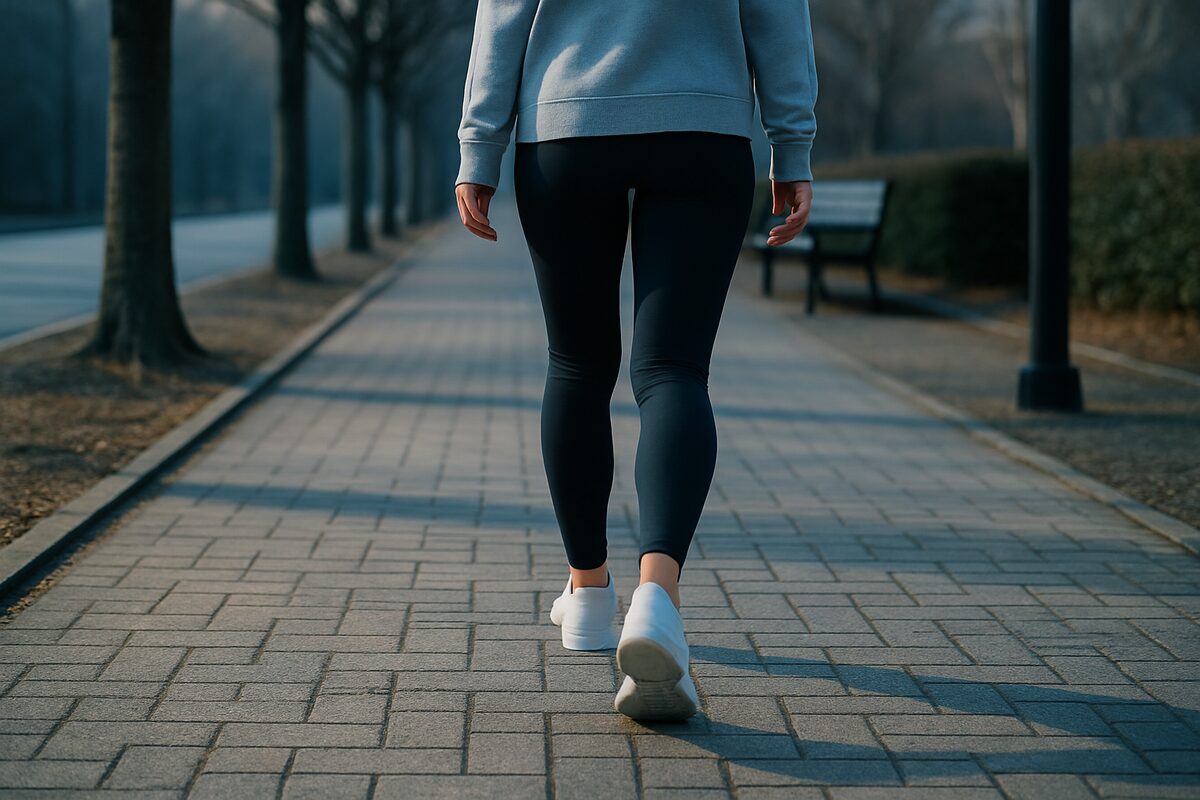 冬のウォーキング対策にヒルドイドローションを利用している様子のイメージ写真