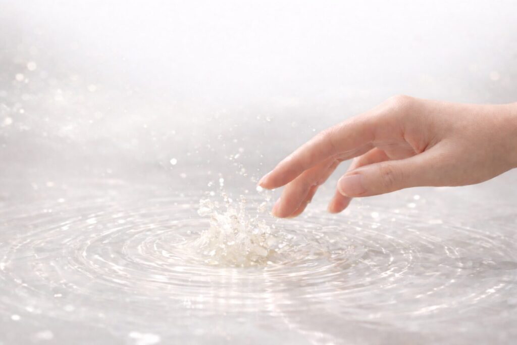 40代の日中美容液を選ぶ際に意識したい、外出中の環境と肌が触れ合うイメージ