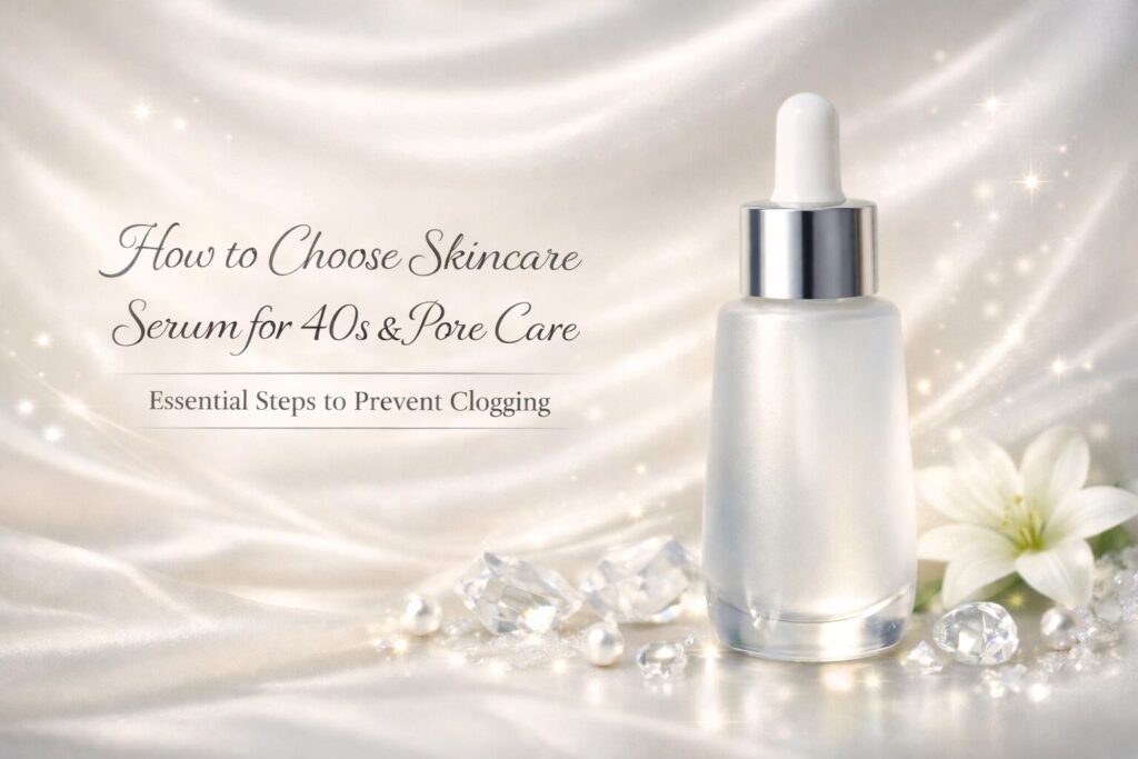 40代黒ずみ毛穴向け美容液の選び方をイメージした毛穴ケアビジュアル
