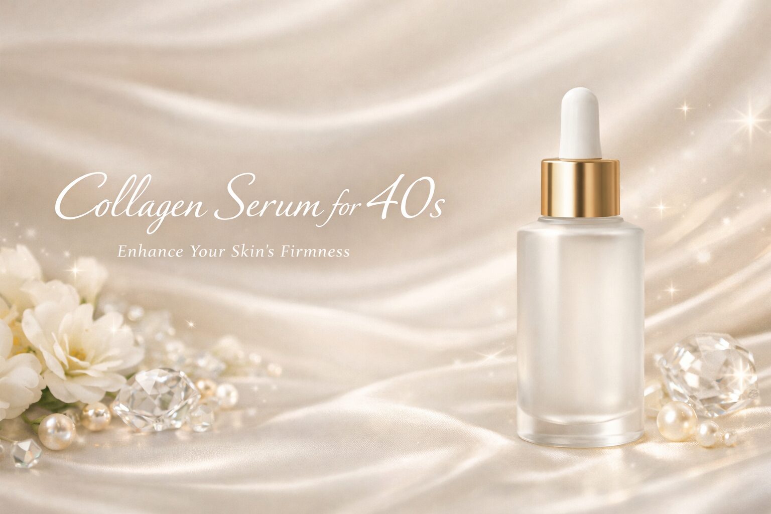 40代のハリ不足に向き合うコラーゲン美容液の選び方を表現したイメージ